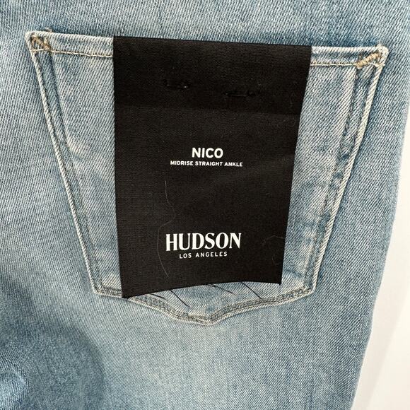 HUDSON NWT Nico Straight Ankle Chewed Hem Denim Jean // 24 - Picture 14 of 16